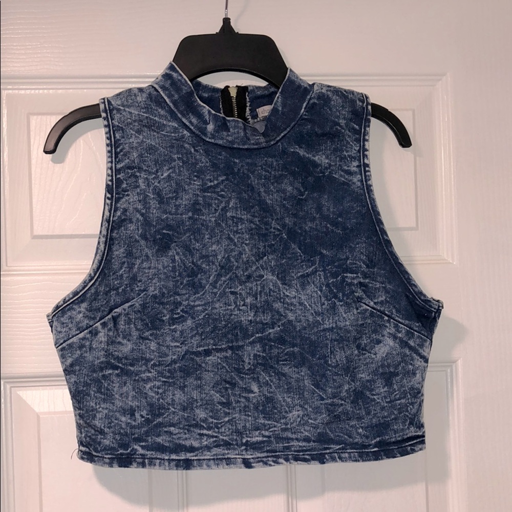 Blue Jean Sleeveless Crop Top Charlotte Russe